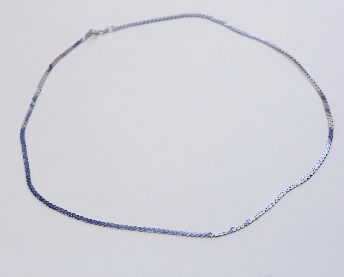 18”, 2mm, vintage Sterling silver handmade necklace, 925 S link chain