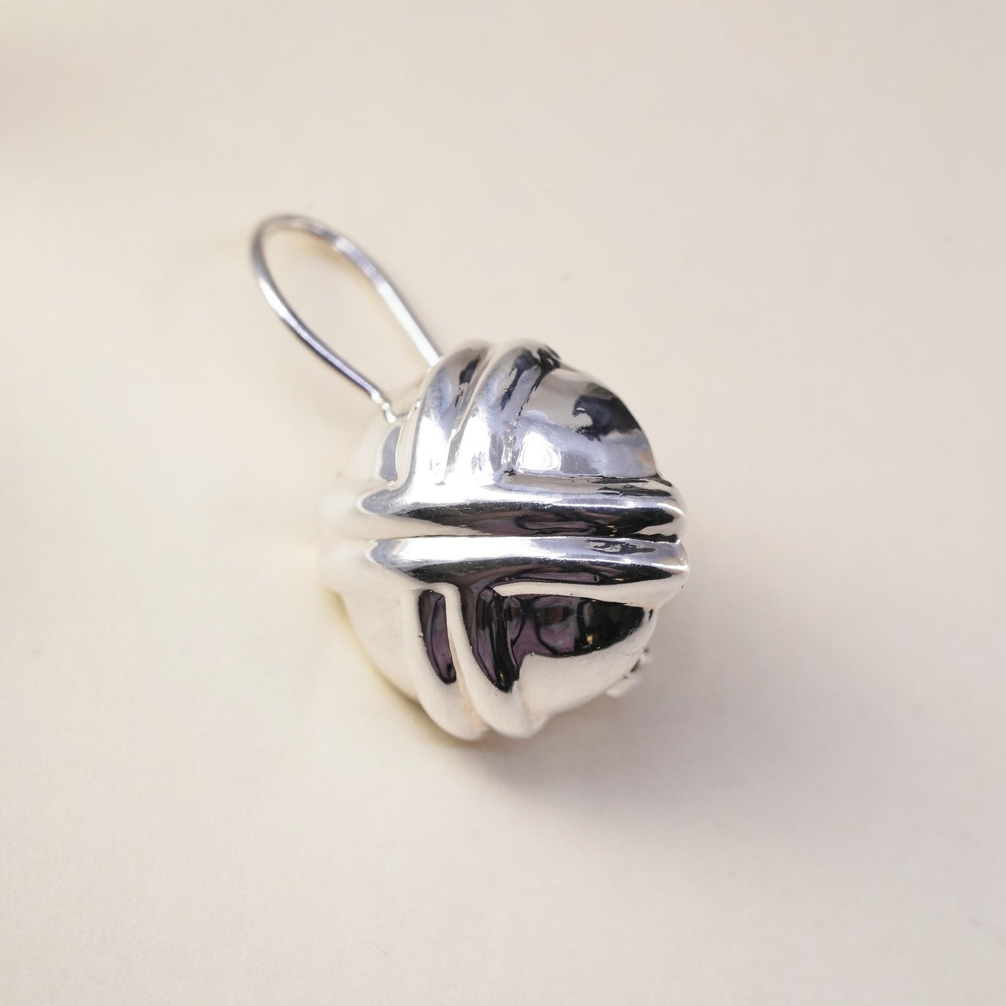 vintage modernist sterling silver 925 handmade single circle earring lever back