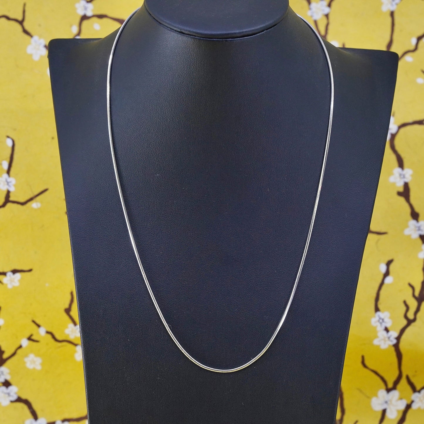 20" 1mm, vintage Italy Sterling silver snake chain, Italy 925 necklace