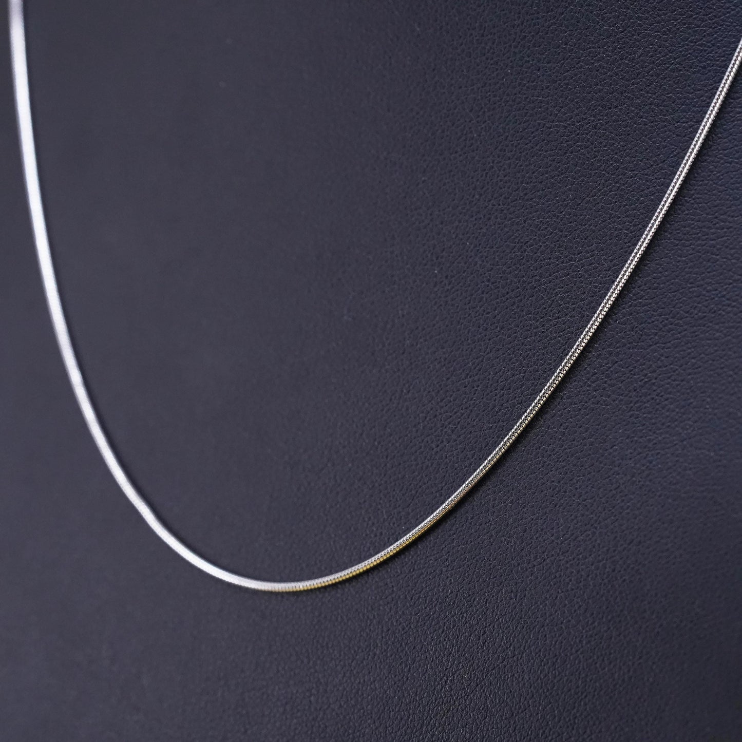 18" 1mm, vintage Sterling silver necklace, Italy 925 snake chain