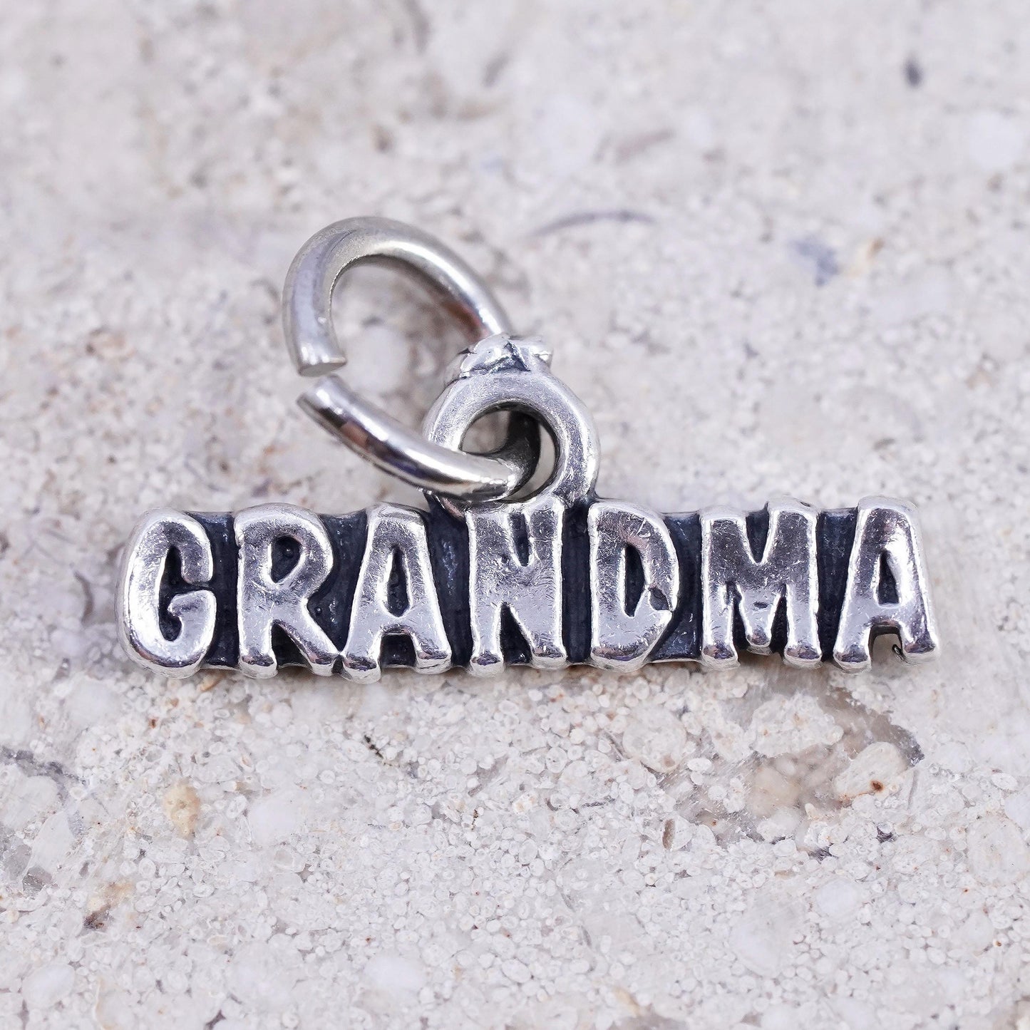 Vintage Sterling silver handmade pendant, 925 grandma charm