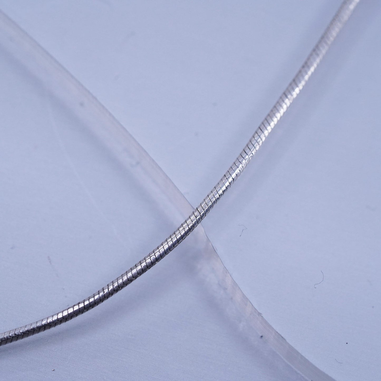 30” 1mm, vintage Italy Sterling 925 silver square snake chain necklace
