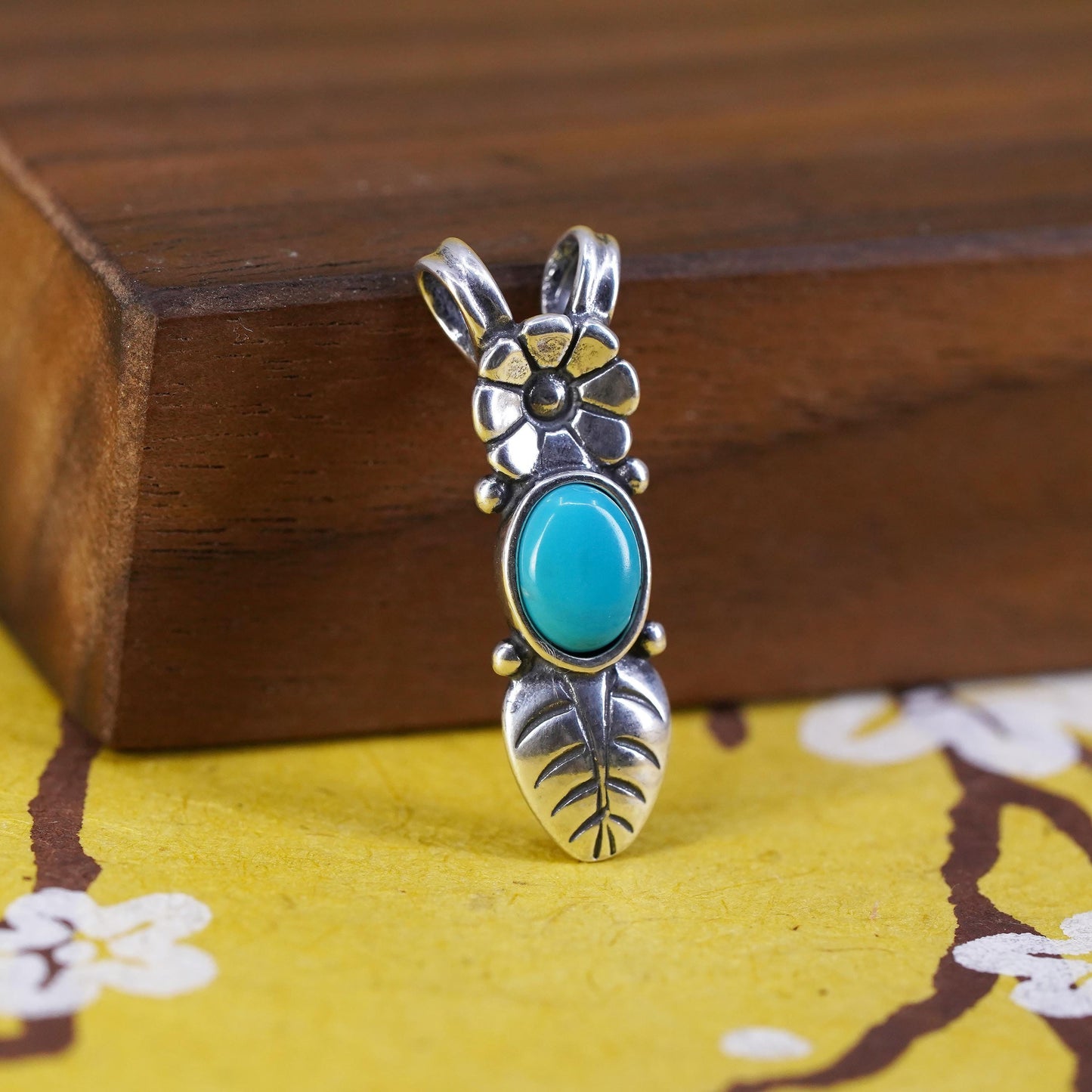 Vintage Relios Carolyn pollack handmade sterling silver 925 pendant turquoise