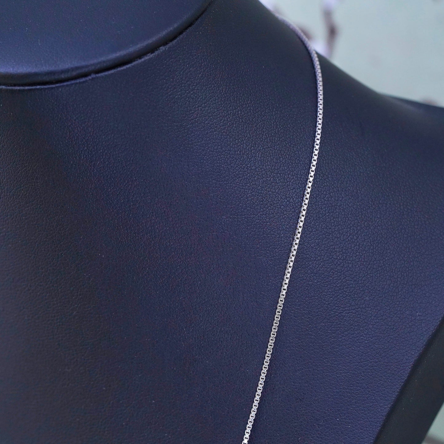 24", 1mm, Vintage Italian sterling 925 silver box chain, necklace