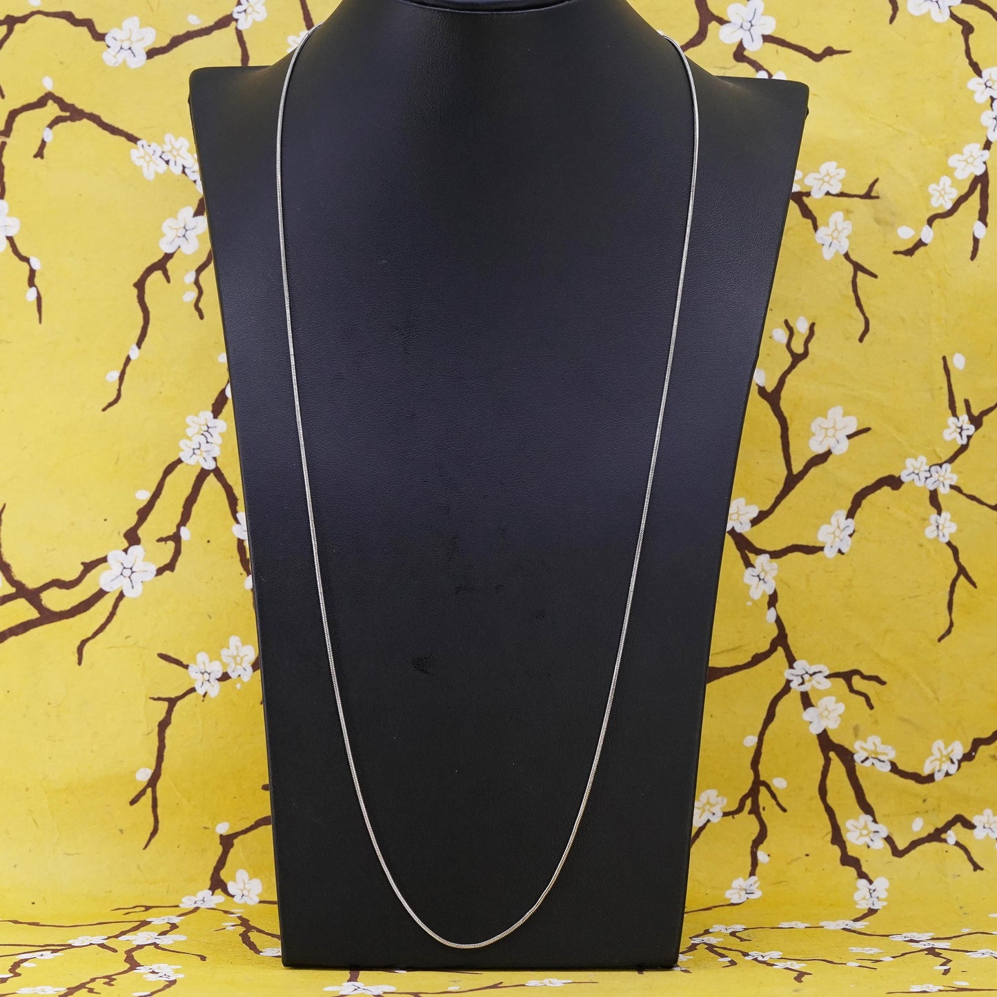 28” 1mm, vintage Sterling silver necklace, Italy 925 snake chain