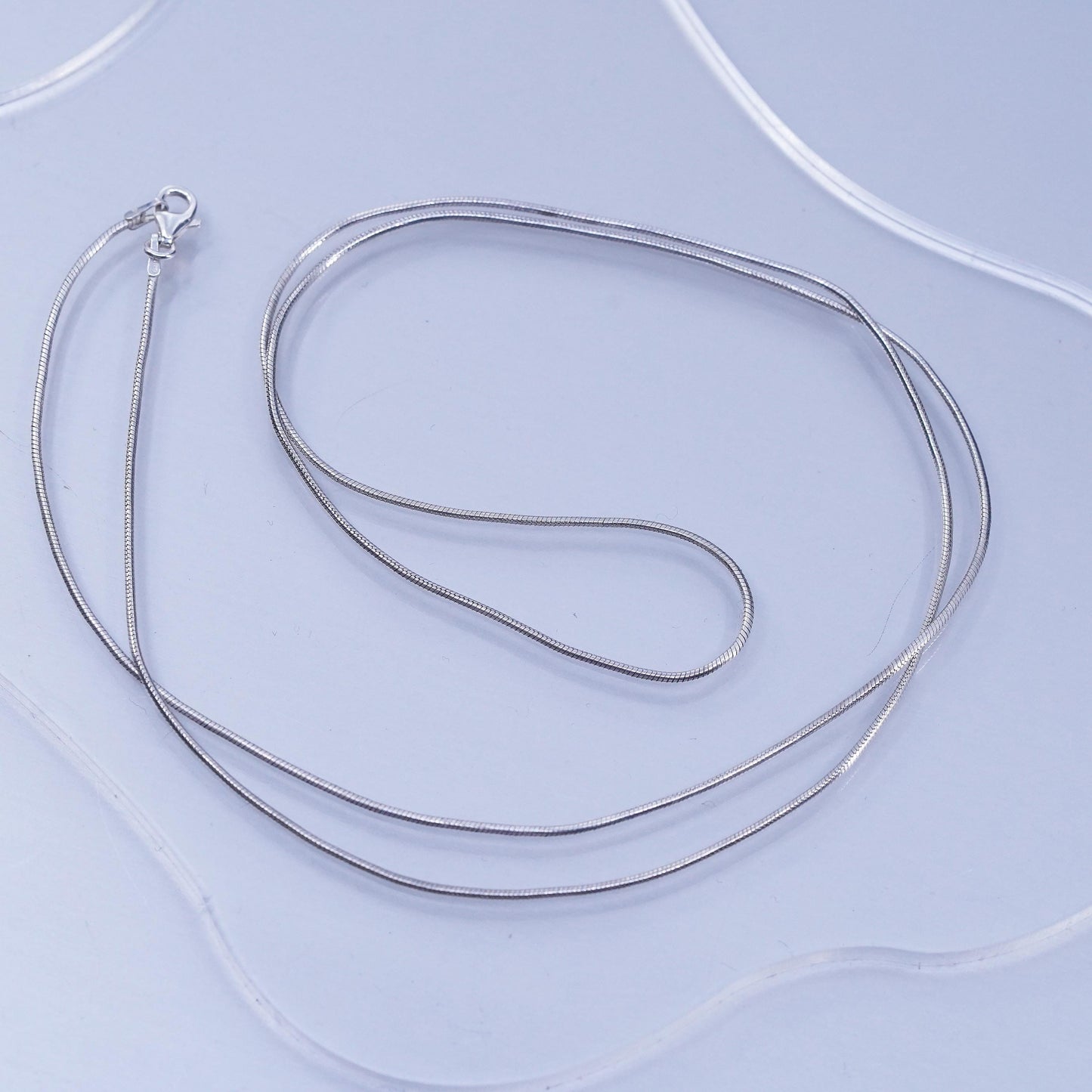 30” 1mm, vintage Italy Sterling 925 silver square snake chain necklace