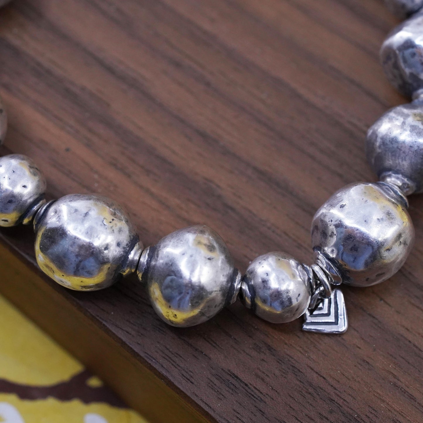 6.75, Silpada Sterling 925 Silver Atmospheric Stretch Ball Bead Bracelet B1998