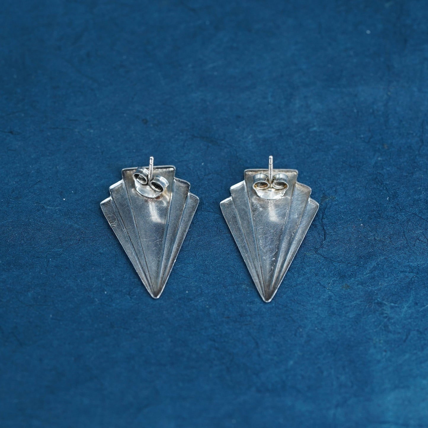 Vintage Sterling silver handmade earrings, solid 925 silver arrow studs