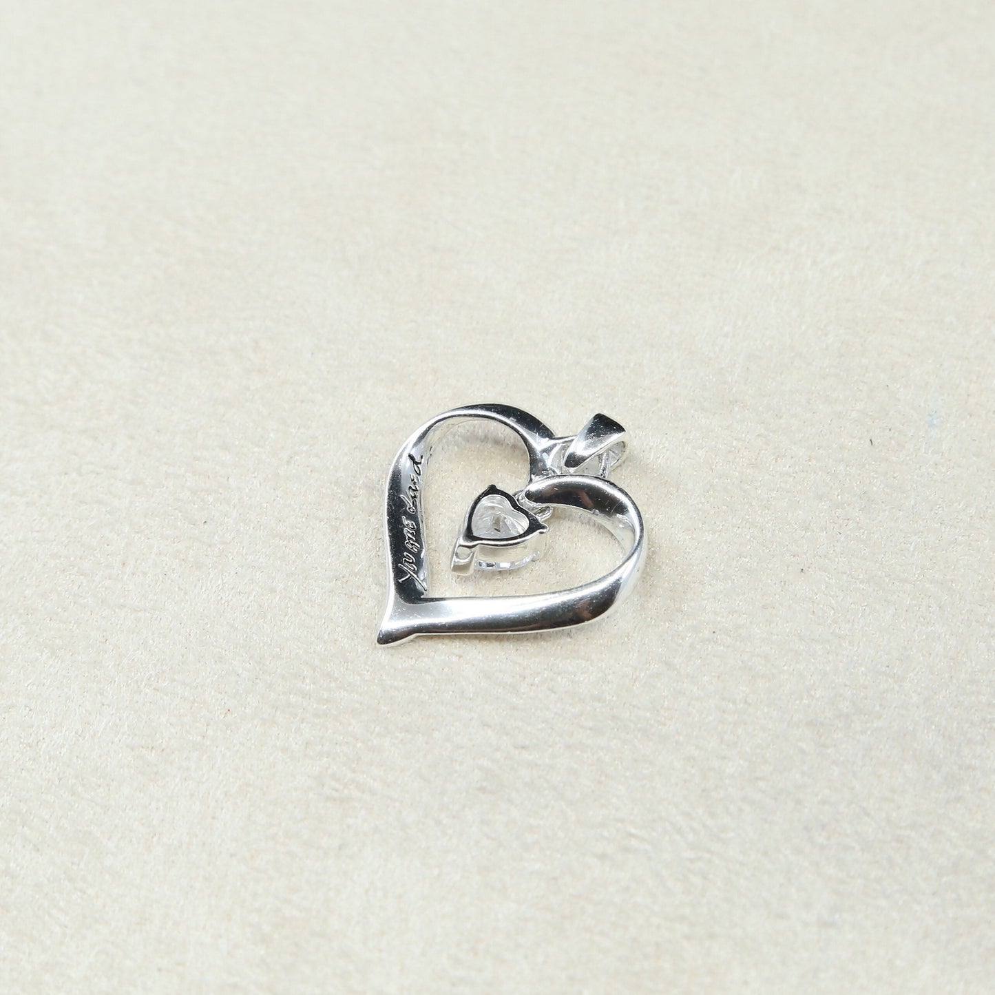 VTG Sterling silver handmade pendant, 925 heart w/ "grandma you are dead"