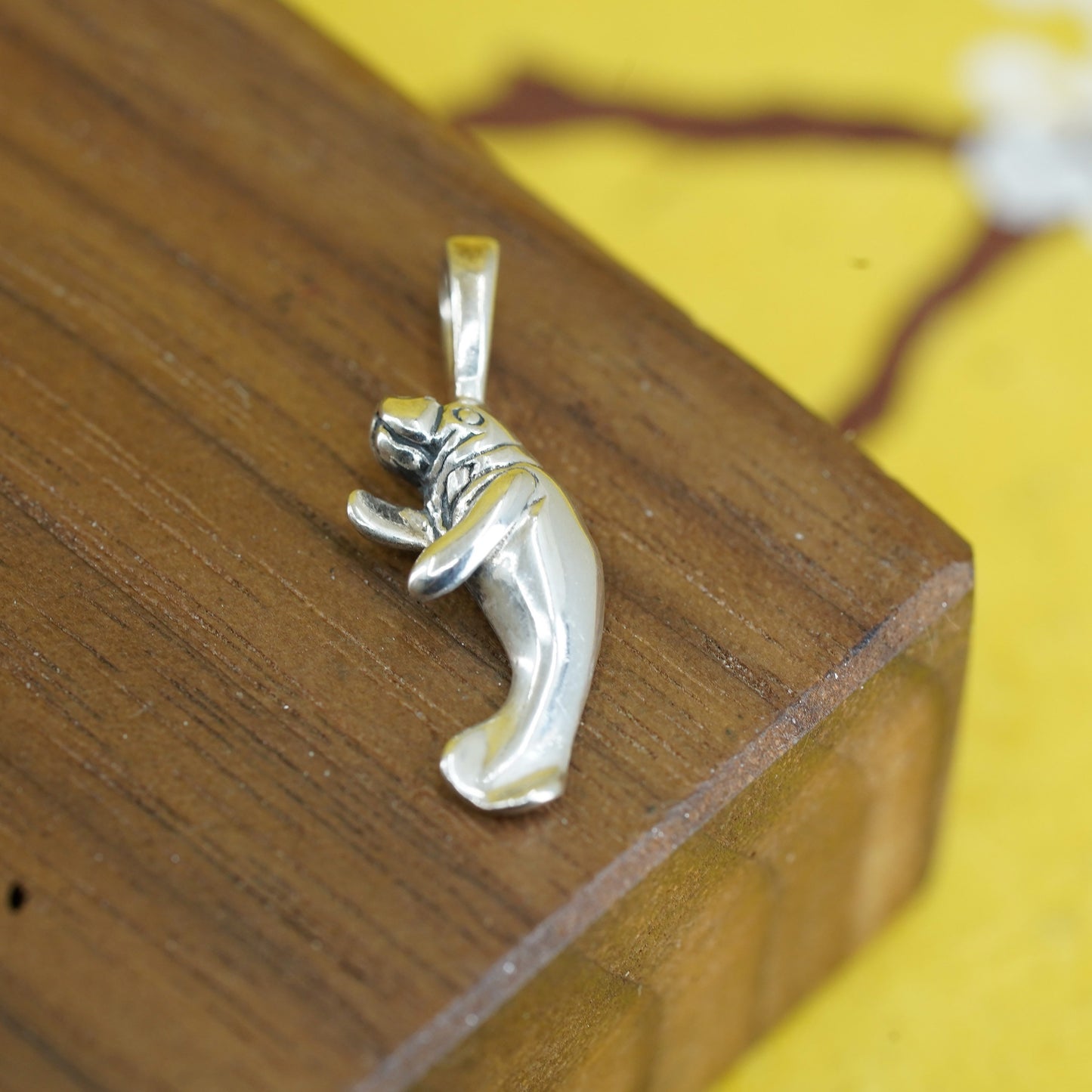 Vintage Sterling silver handmade pendant, 925 walrus charm