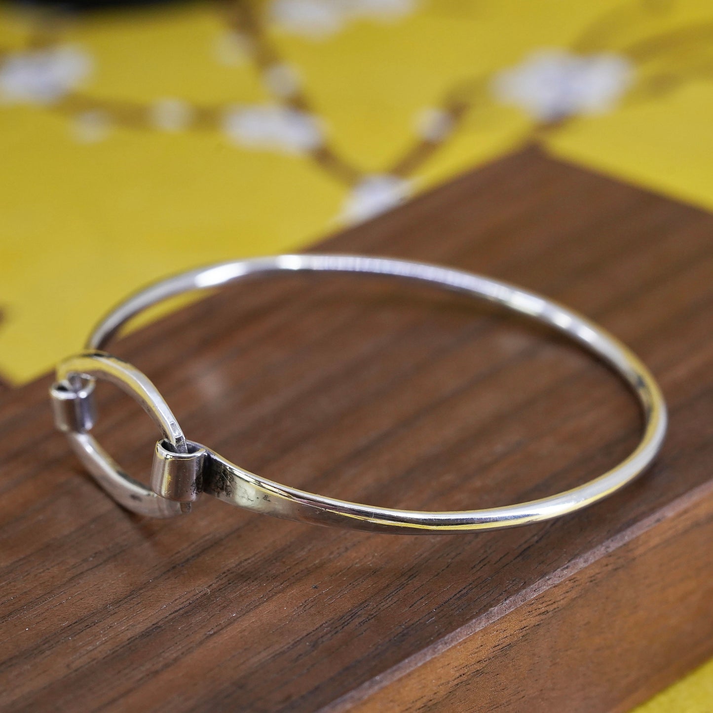 7”, vintage Sterling 925 Silver handmade Bangle, 925 hinged bangle