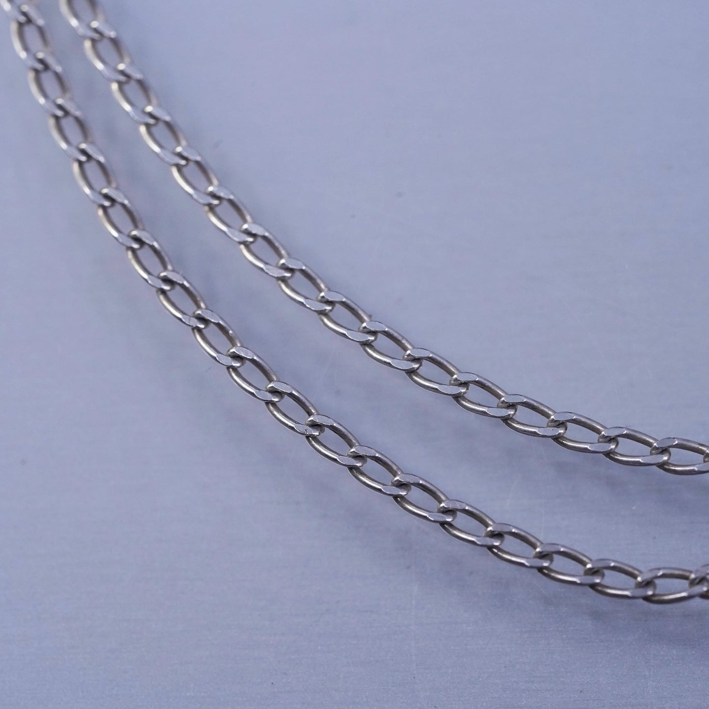 18” 1.6mm, vintage Italian Sterling 925 silver curb chain necklace