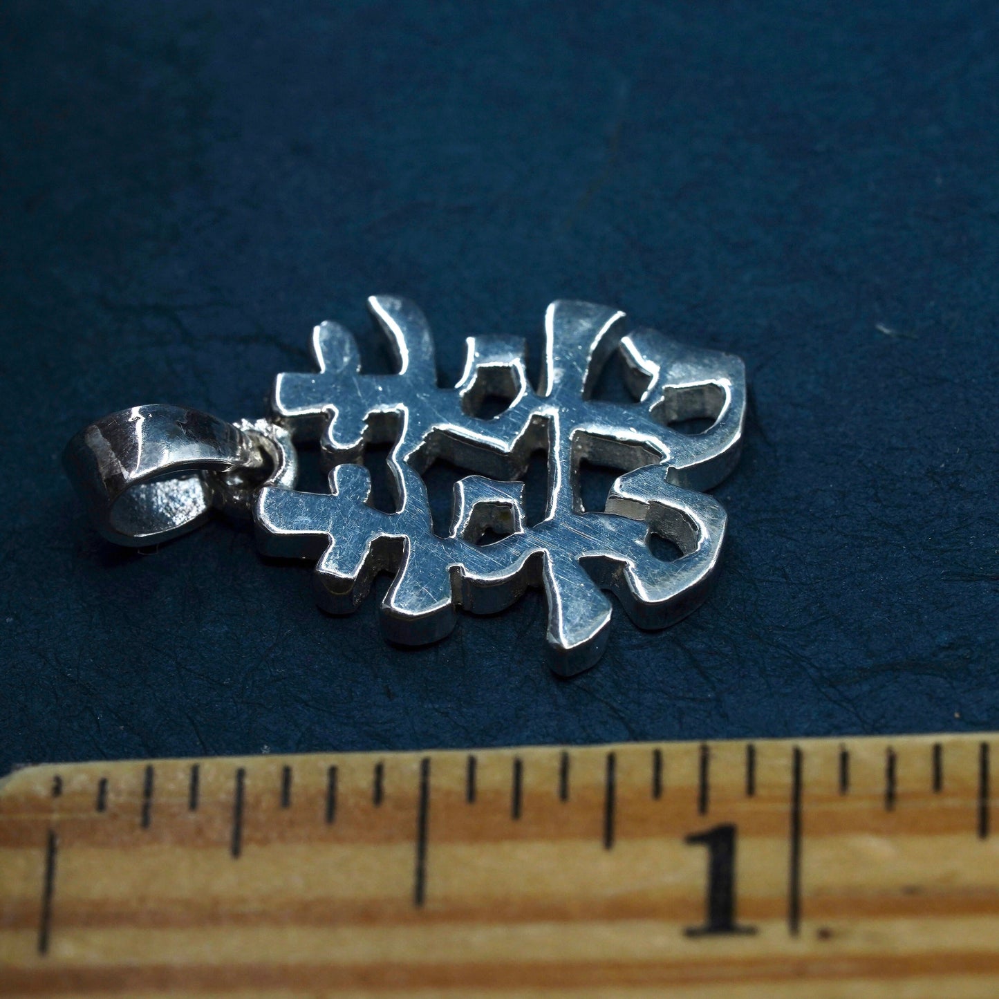 Sterling 925 silver charm pendant with Chinese character “happiness and joy”