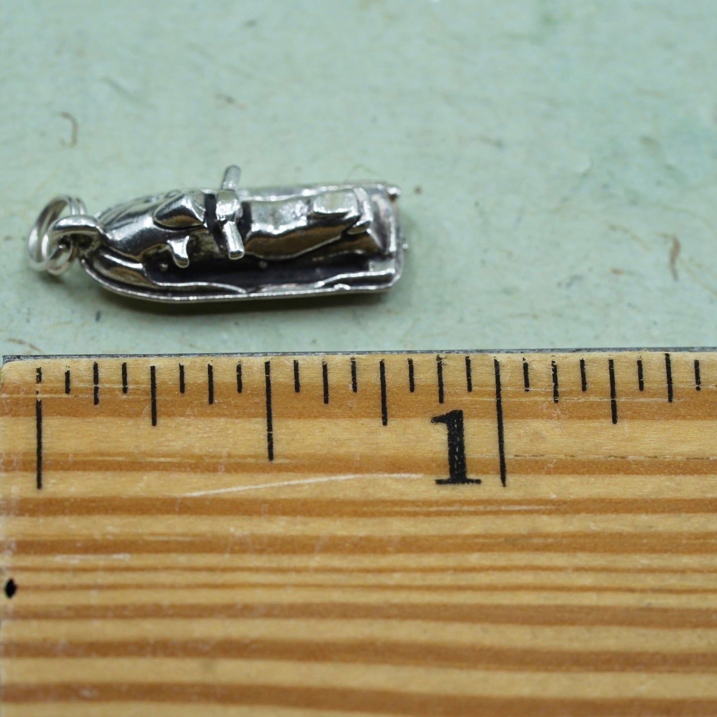 vintage Sterling silver handmade pendant, 925 jet ski charm