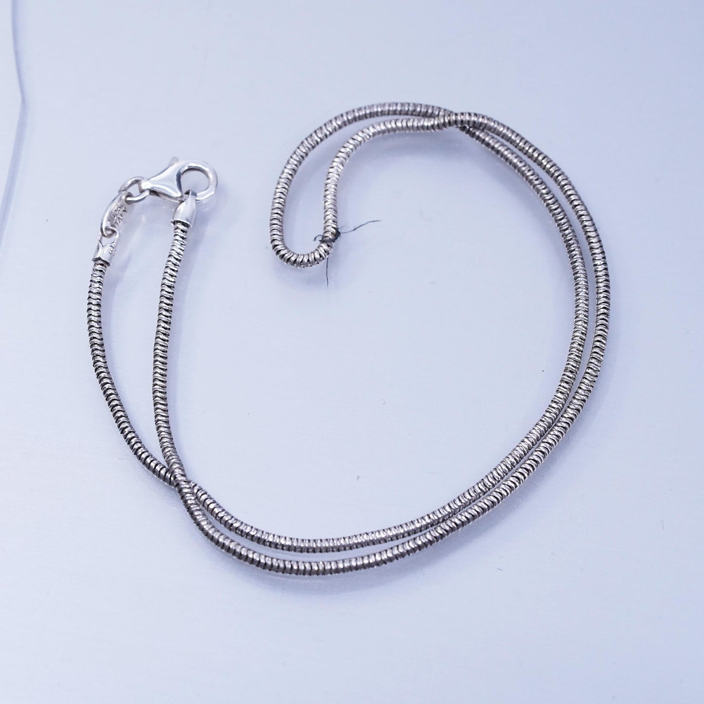 16” 2mm, vintage Italian Sterling 925 silver snake chain necklace