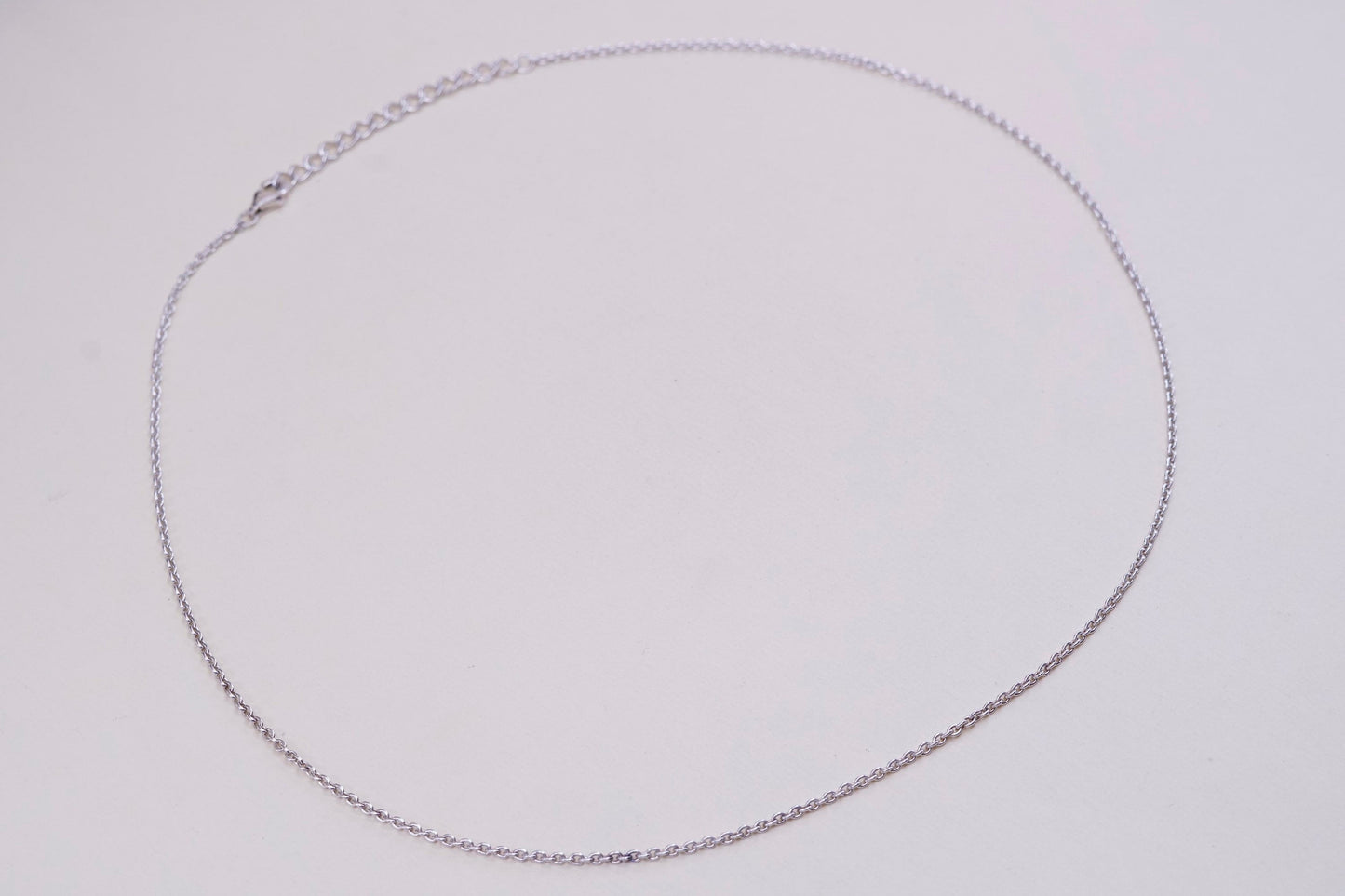 18”+2”, 1.6mm, Vintage sterling silver circle chain, Italy necklace