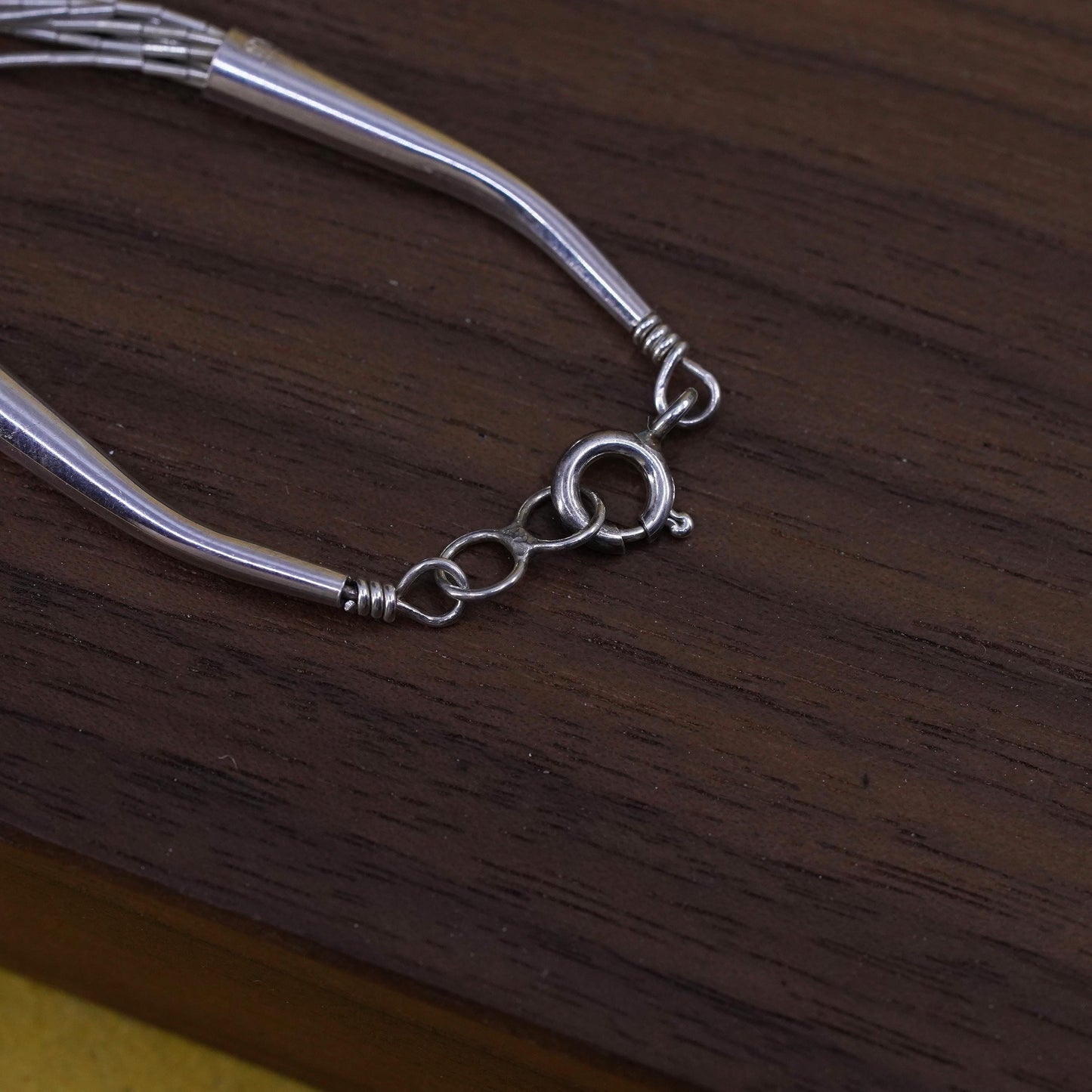 16”, Native American Sterling 925 liquid silver multi 10 strands chain necklace
