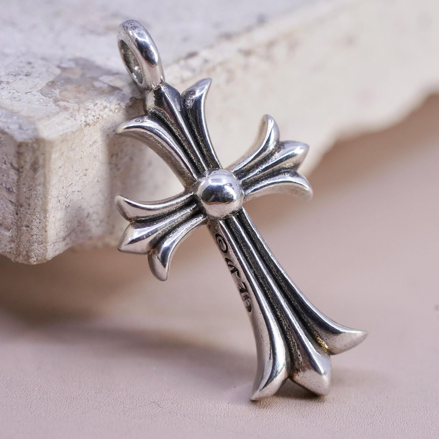 Vintage Chrome Hearts 2004 Sterling silver handmade pendant, 925 cross
