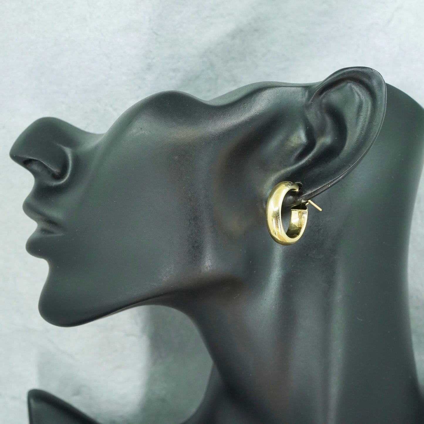 0.75”, Dyadema vermeil gold over Sterling silver earrings, 925 huggie hoops