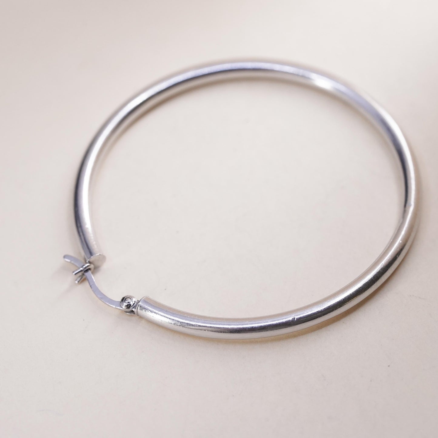 1.75", Vintage sterling silver loop single earring, thin hoop