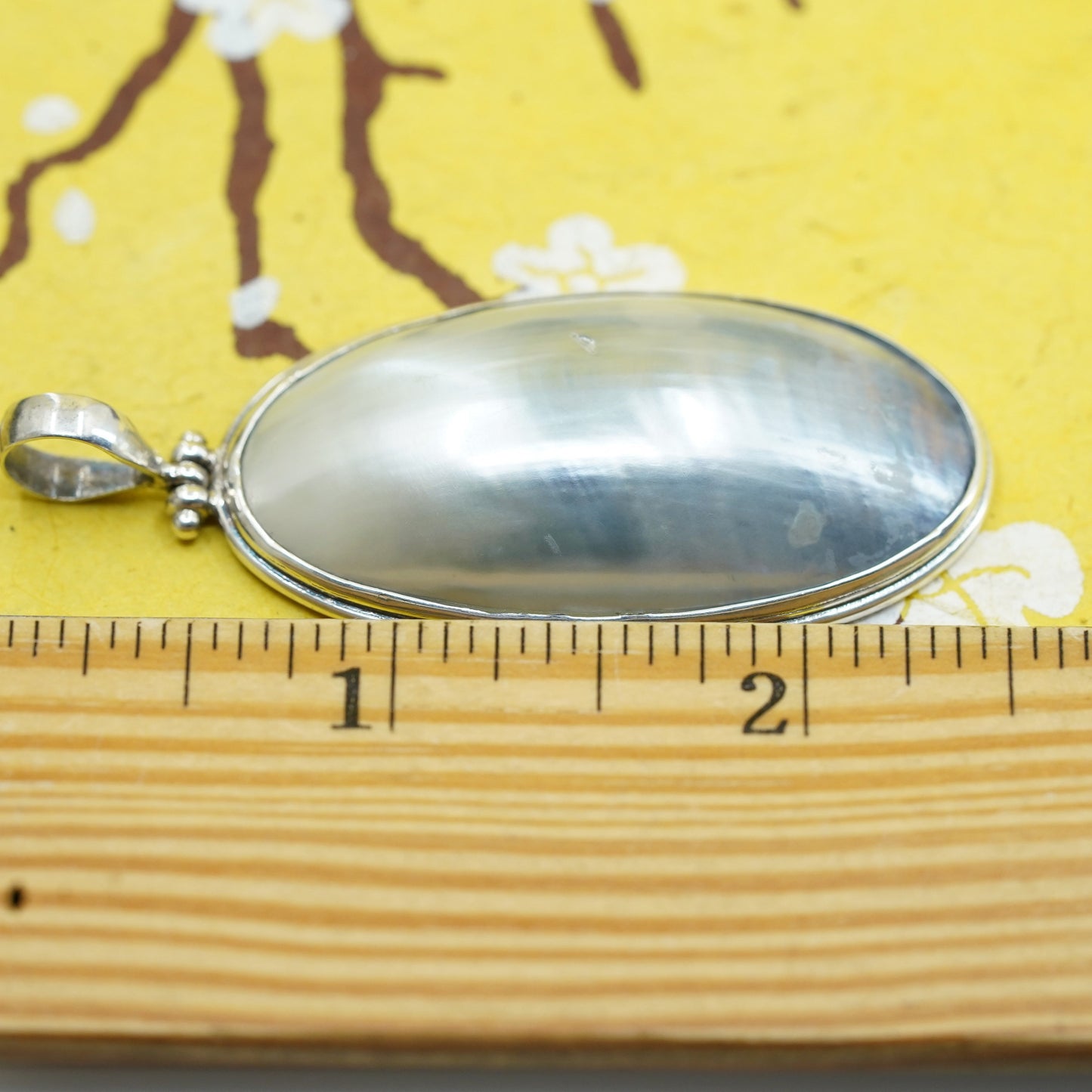 Vintage southwestern Sterling silver 925 handmade charm with pearl