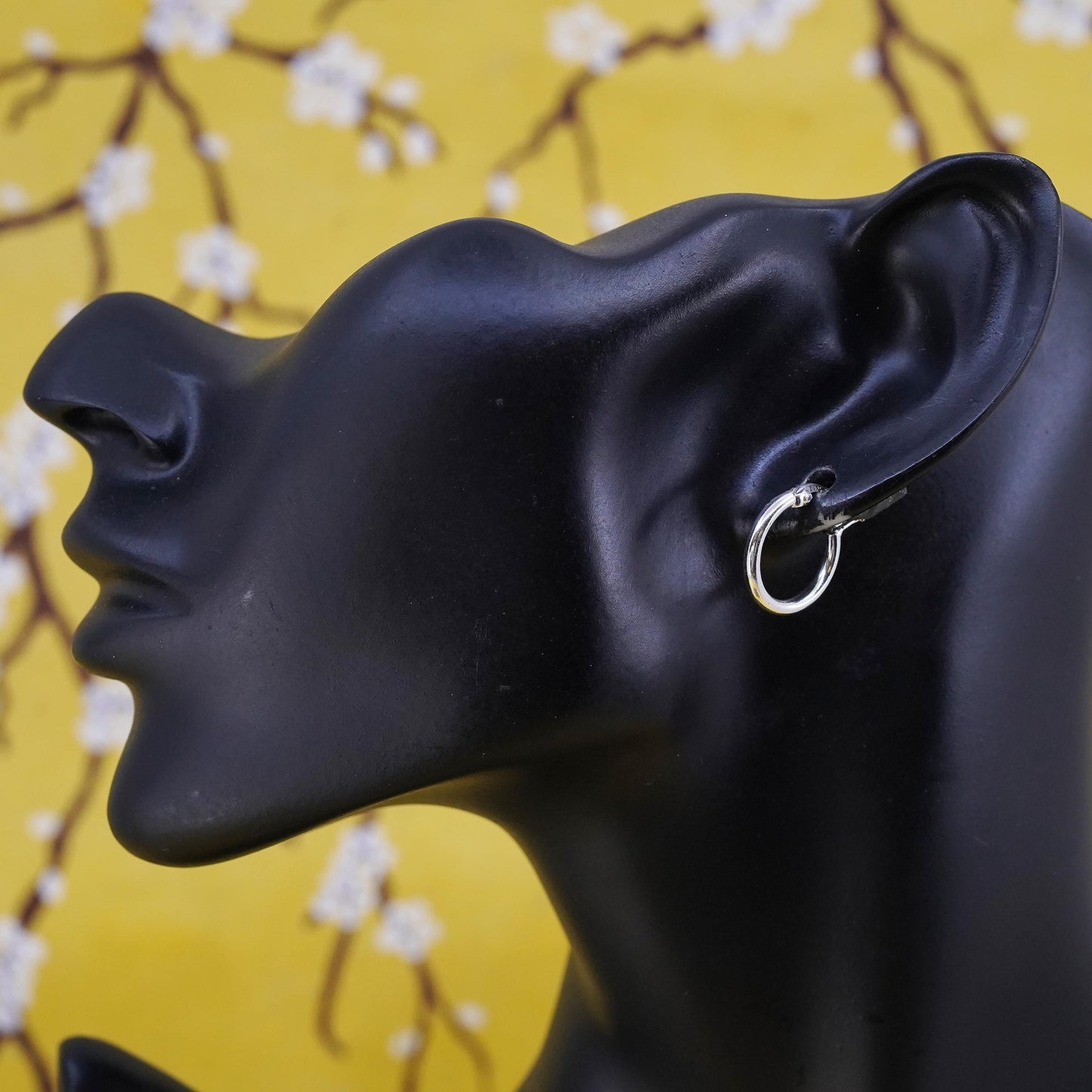 0.5”, Vintage Sterling 925 silver handmade earrings, 925 hoops