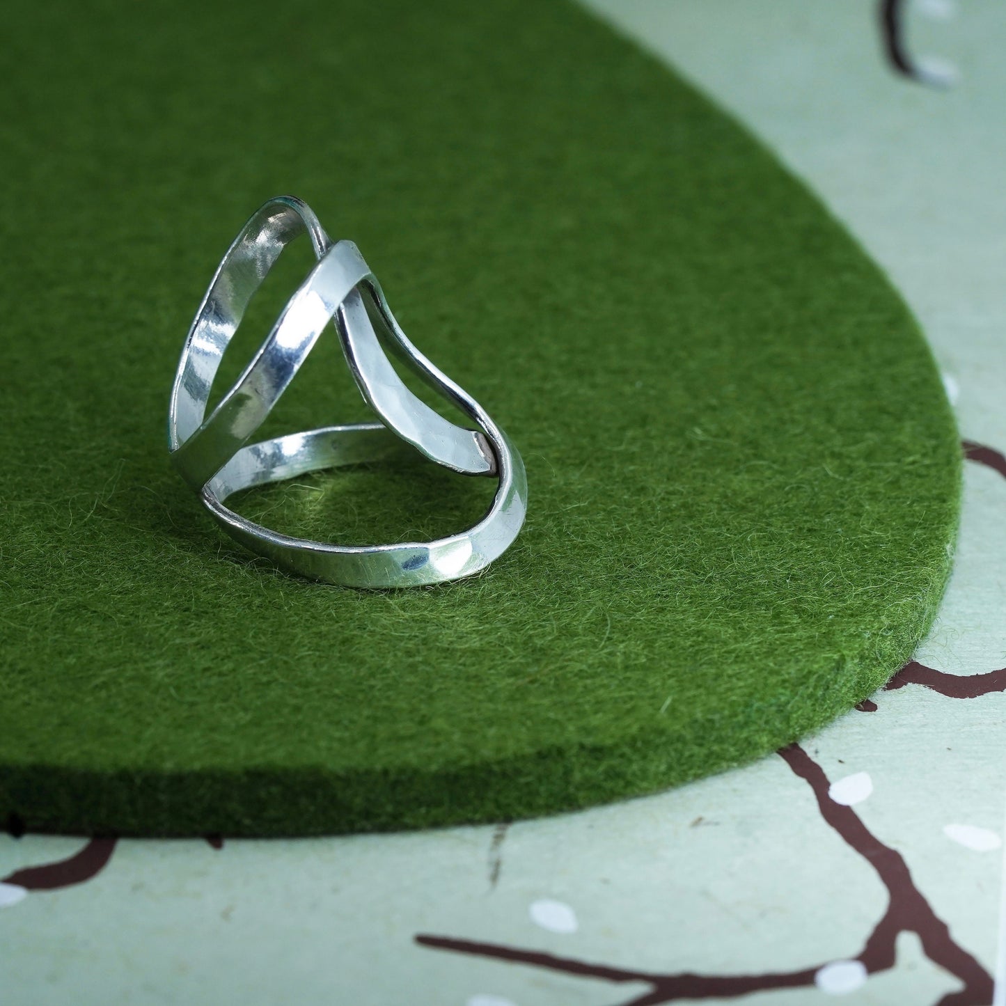 Size 6, Mexican sterling silver handmade entwined ring, 925 band, minimalist