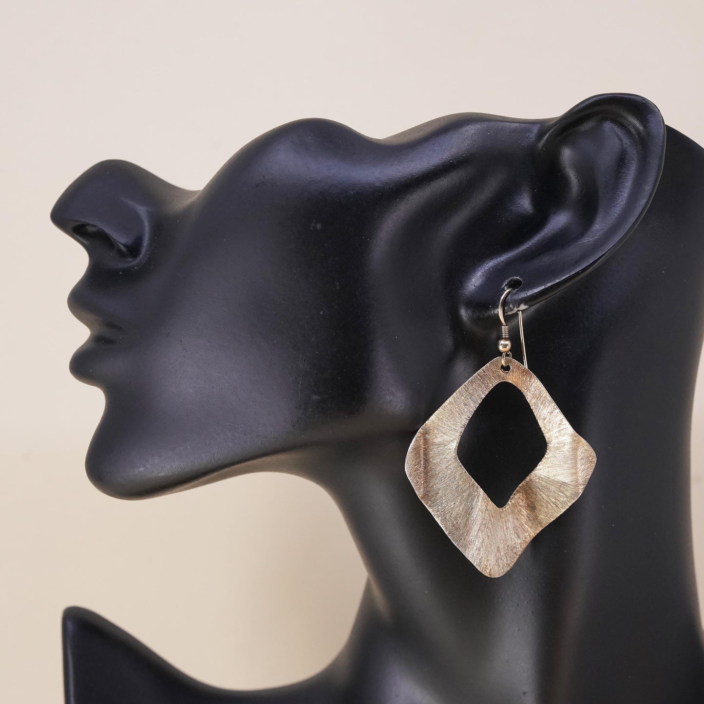 vintage matte vermeil gold over sterling silver 925 handmade single earring