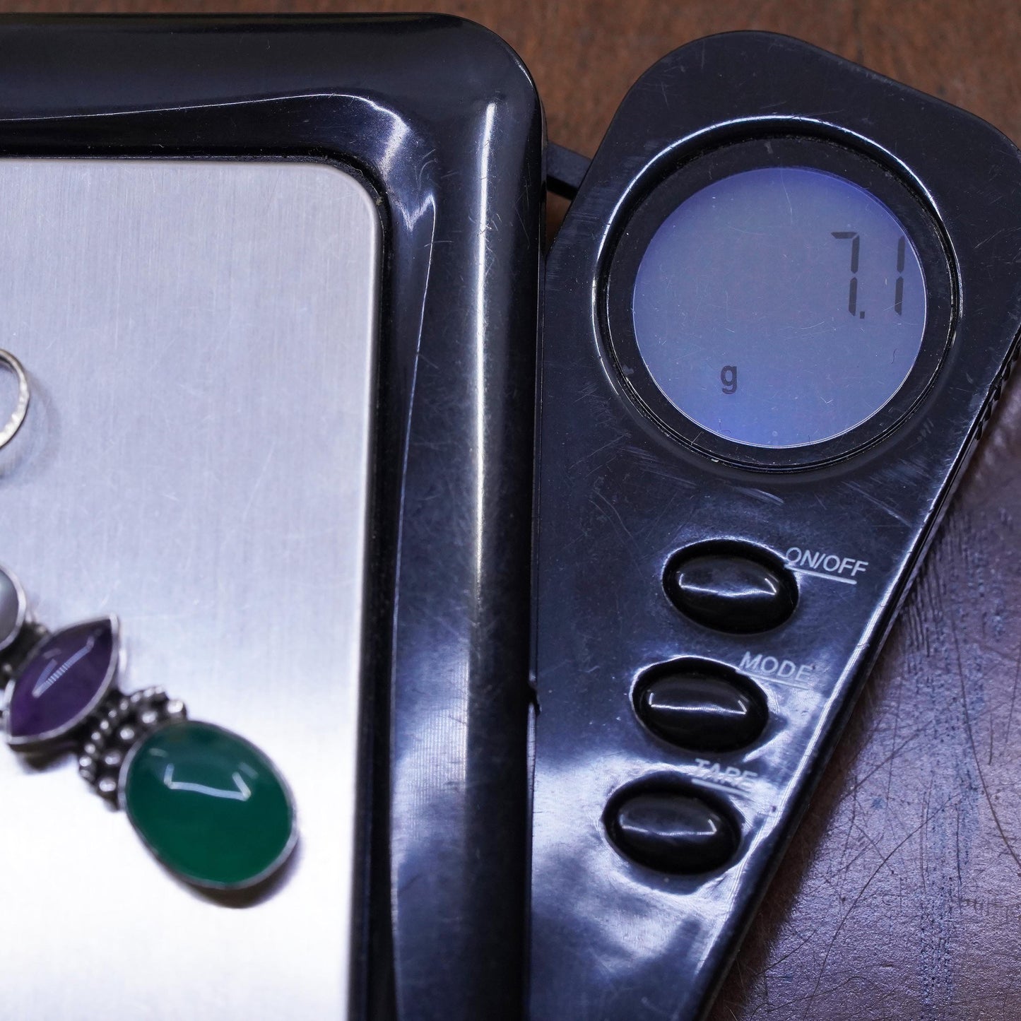 Vintage Sterling silver earrings, southwestern 925 dangles pearl jade amethyst