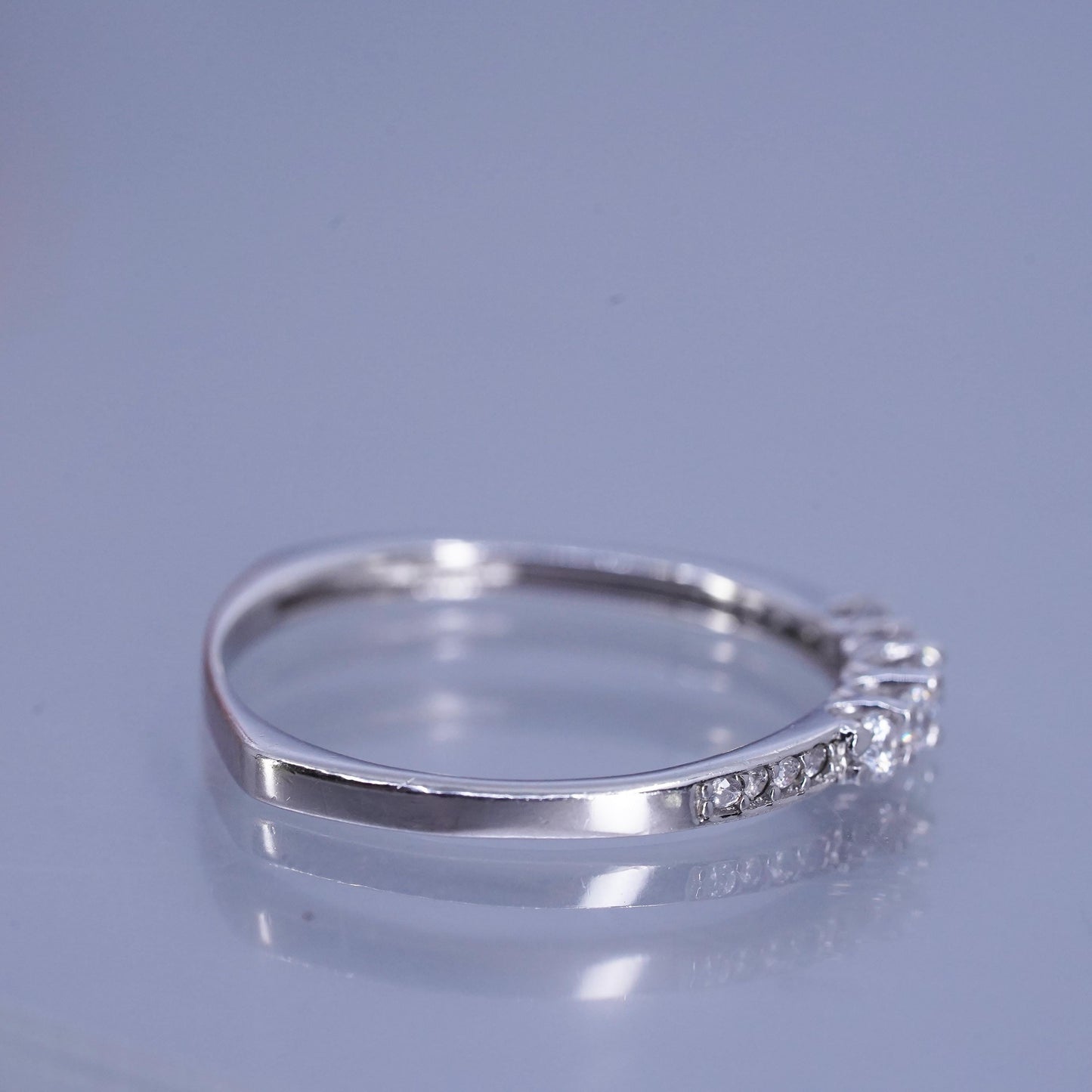 Size 10, vintage southwestern Sterling 925 silver wedding ring, Cz band