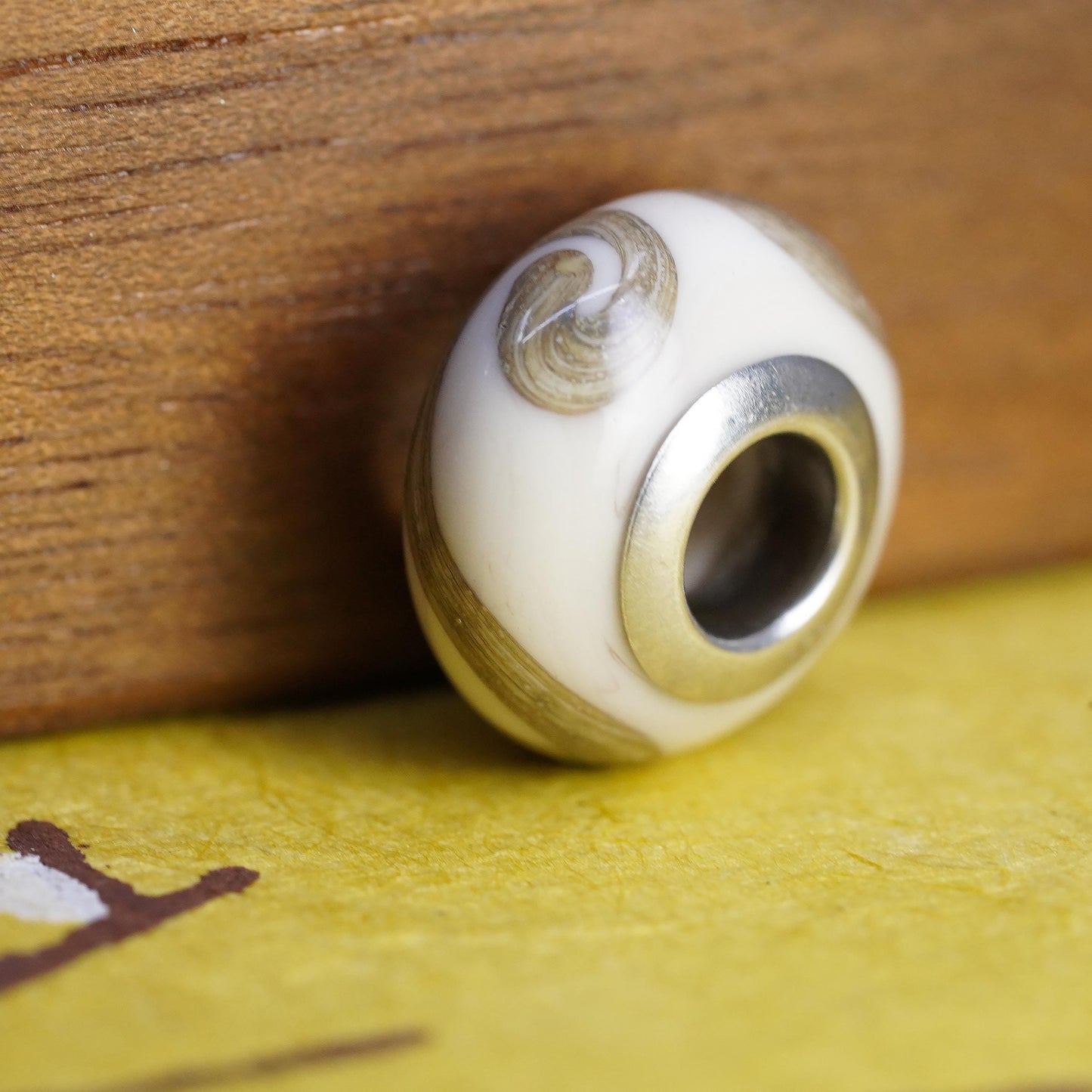Vintage Italian Murano glass bead Sterling 925 silver charm