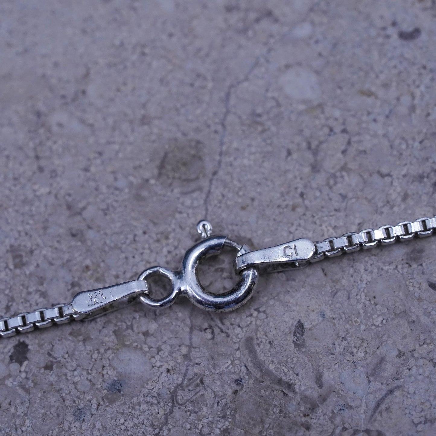 20”, 1mm, vintage Sterling silver necklace, twisted 925 box chain