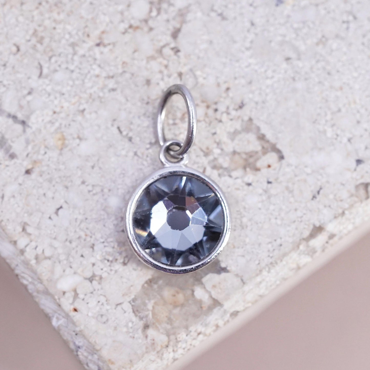 Origami Owl jewelry 925 sterling silver handmade pendant, 925 crystal charm