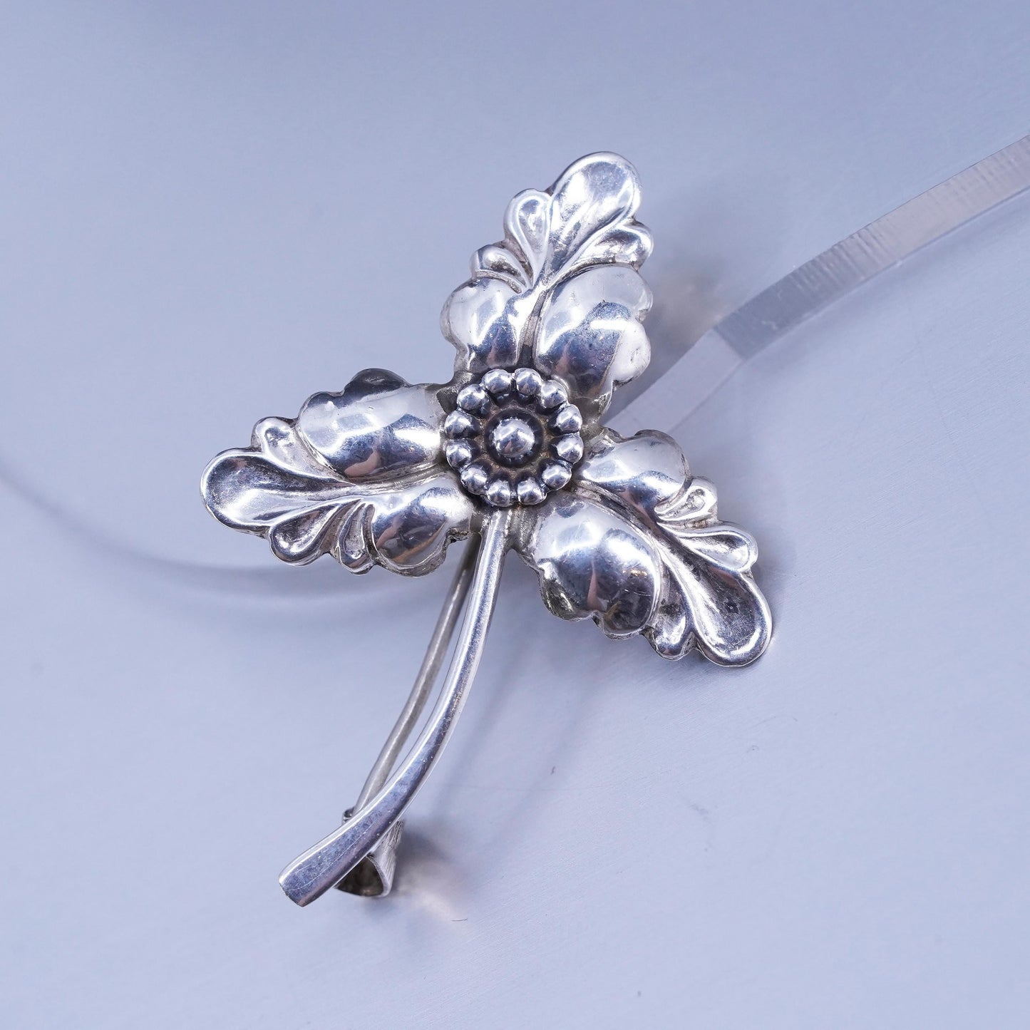 Mid Century HS Denmark Sterling Hermann Siersbol Silver 925 Modernist Brooch