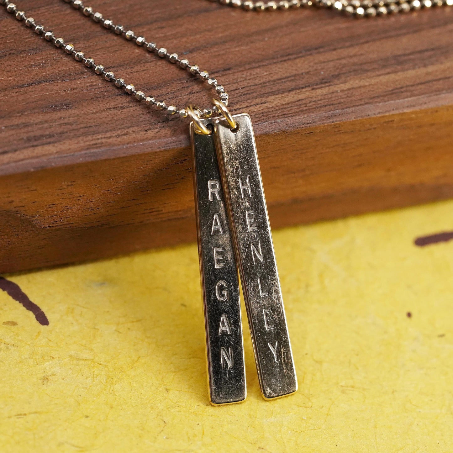 18”, Italian yellow gold Sterling silver necklace 925 name tag, Henley Raegan