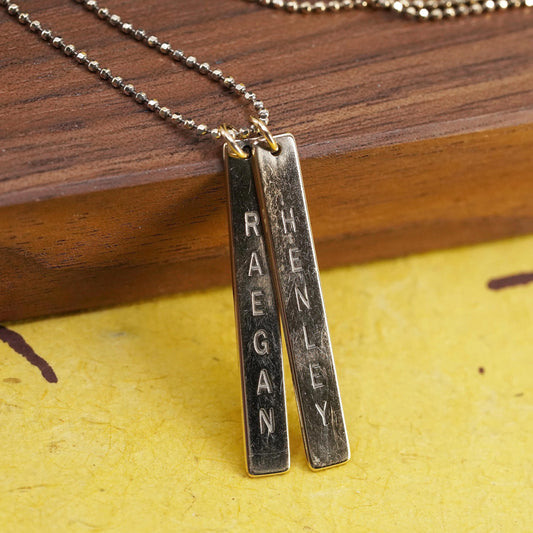 18”, Italian yellow gold Sterling silver necklace 925 name tag, Henley Raegan