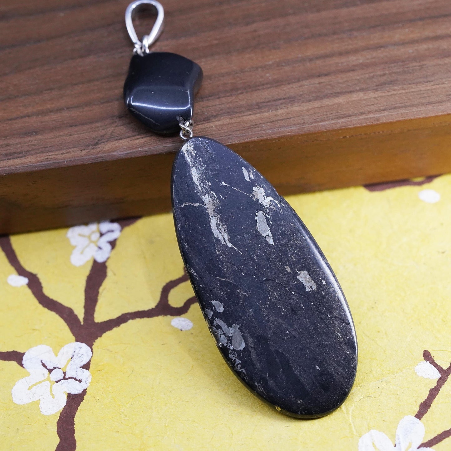 Vintage Sterling 925 silver handmade pendant with hematite