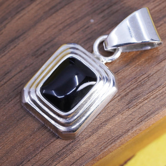 SILPADA Onyx Rectangle Sterling Silver 925 Pendant Black S0113 Retired