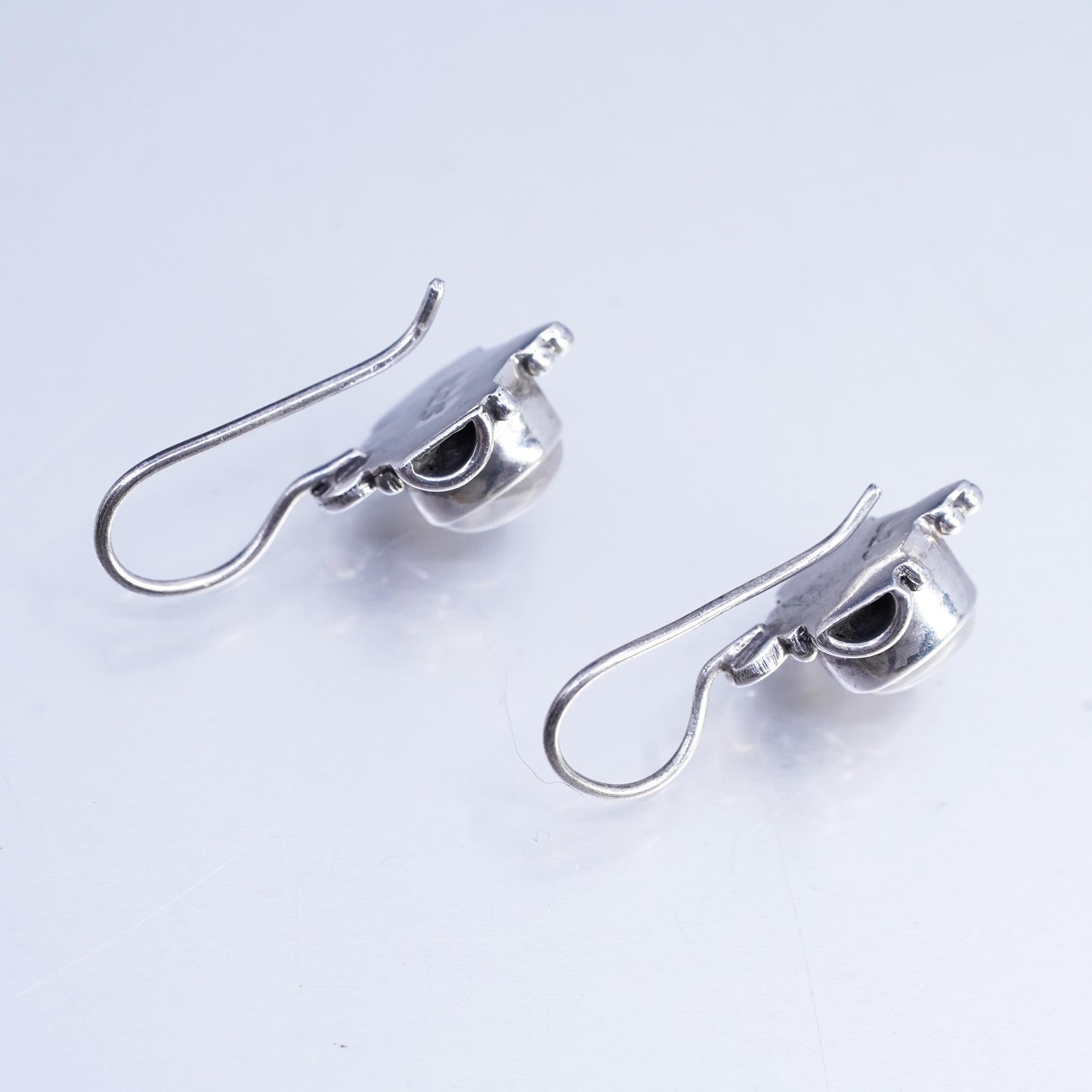 Vintage Sterling 925 silver handmade earrings with moonstone