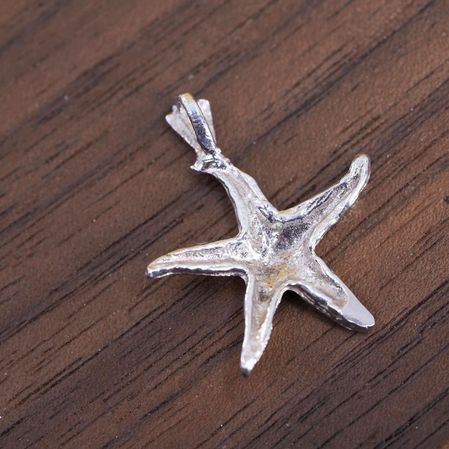 Vintage sterling silver handmade pendant, 925 star, starfish, unique