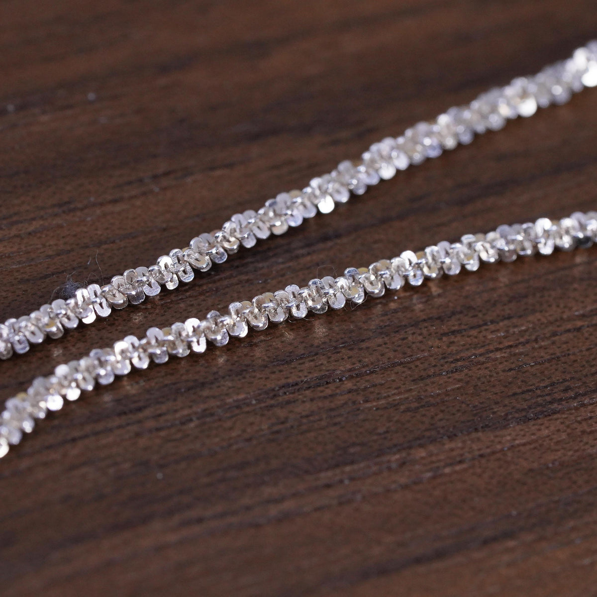 9.25+2” 2mm, Vintage Italian sterling silver handmade anklet, 925 twisted chain