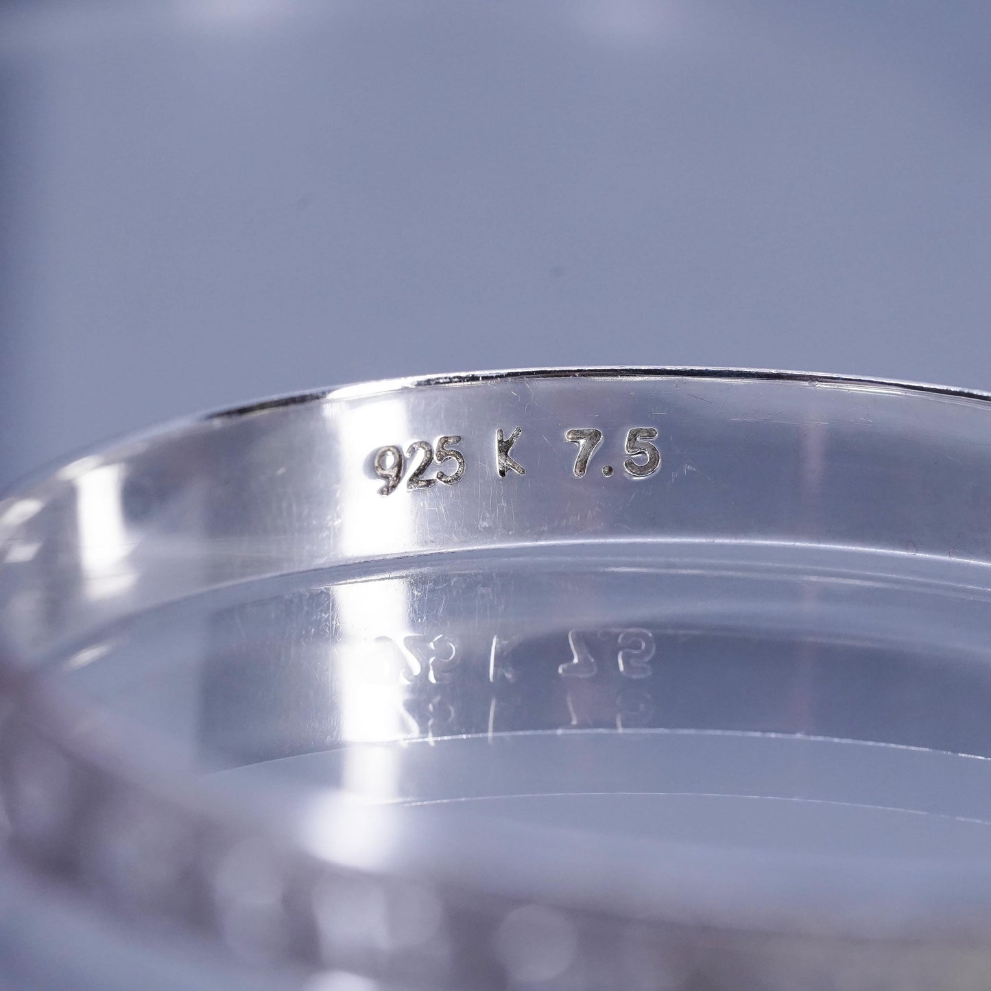 7.5”, Sterling 925 silver bracelet, textured bangle with Odinn lord of frenzy
