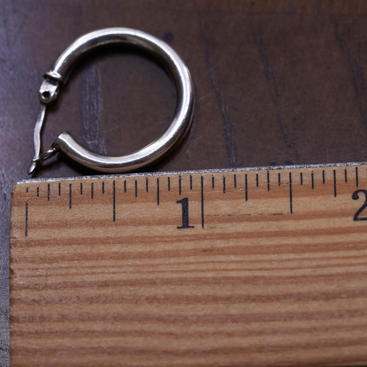 1", Vintage sterling silver single earring, fashion minimalist primitive hoop