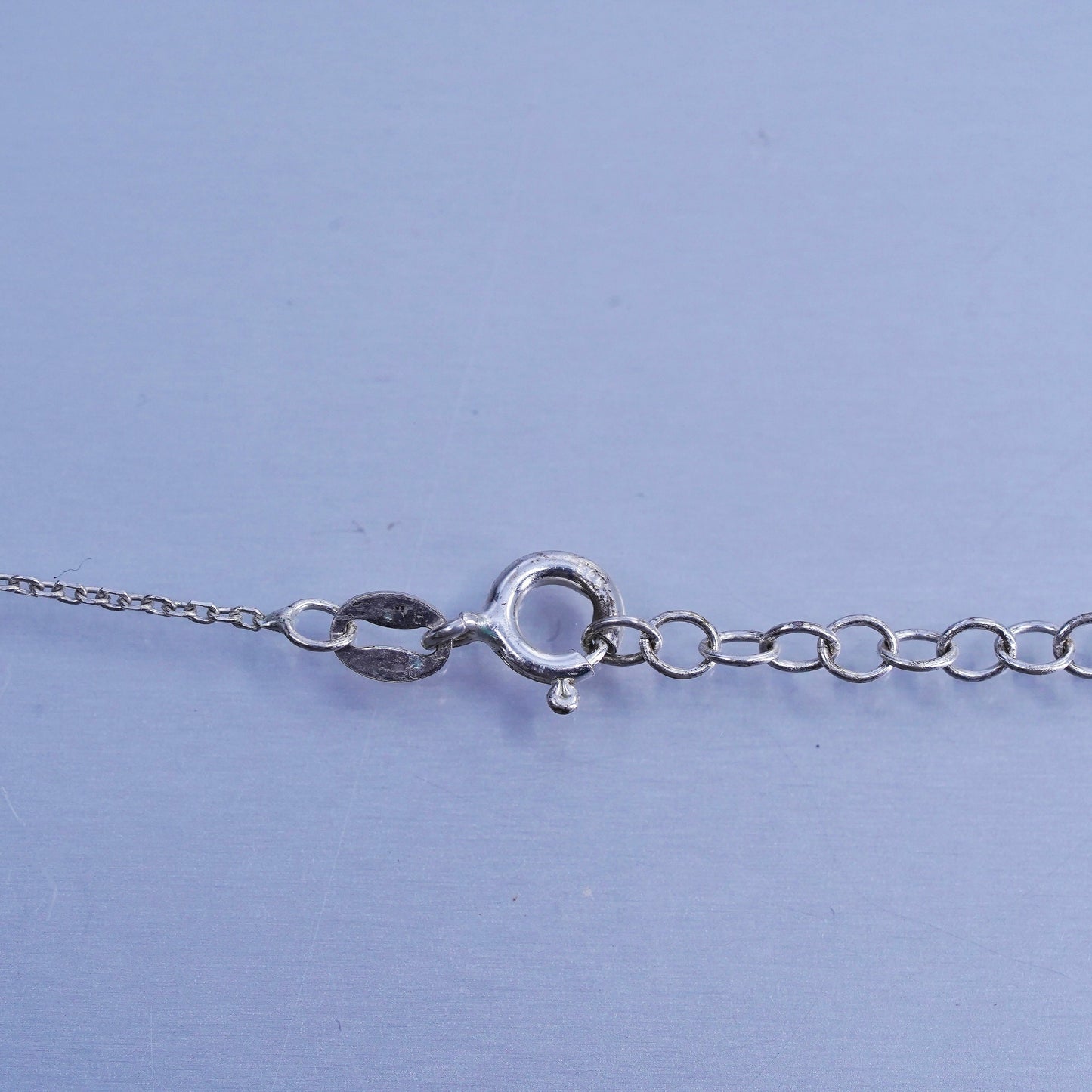 18+2”, Sterling 925 silver circle necklace opal diamond pendant 10K yellow gold