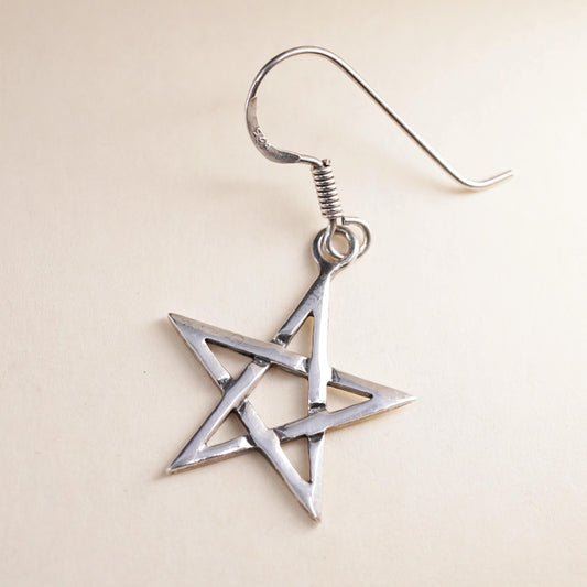 Vintage Sterling silver handmade pendant, 925 star single earring