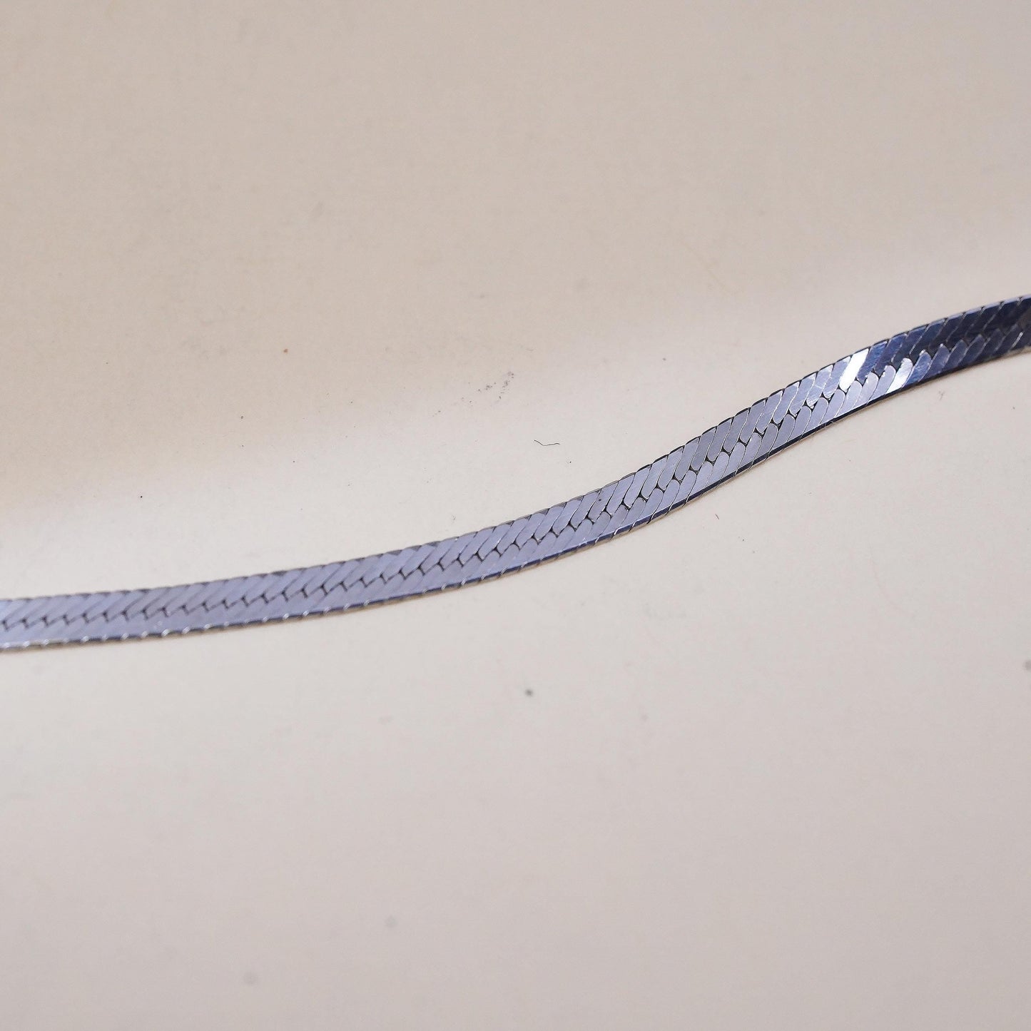 18” 2mm, Vintage Italian sterling silver necklace, 925 herringbone chain