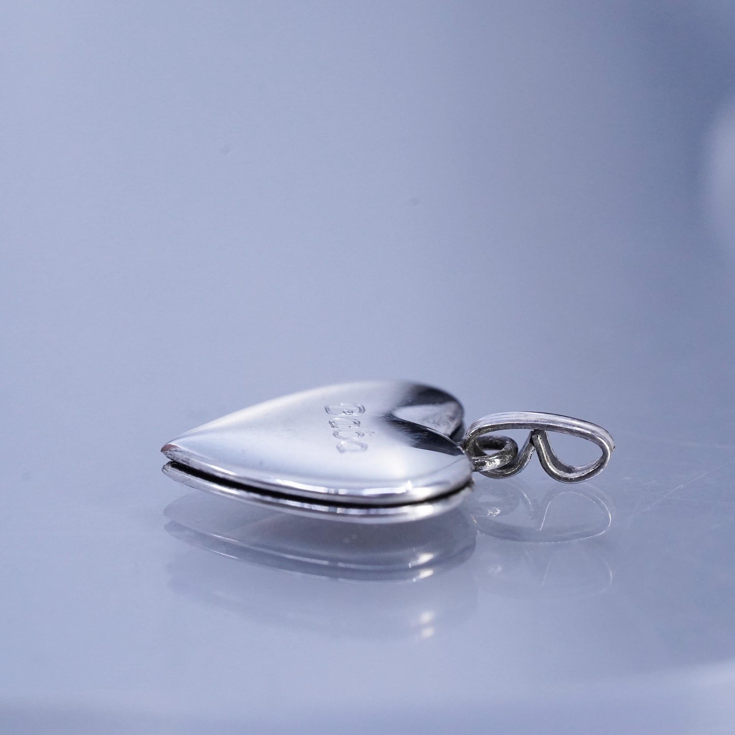Vintage Sterling silver handmade charm, 925 heart photo locket pendant