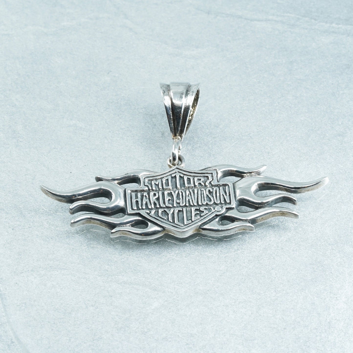 Vintage sterling 925 silver Motor Harley Davidson Cycle pendant