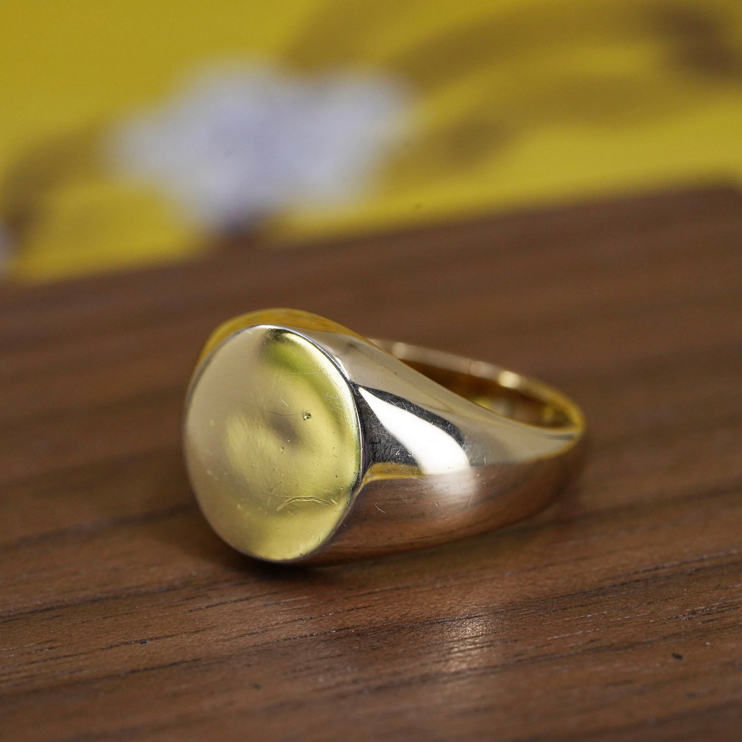 Size 6, vintage vermeil gold over Sterling silver handmade ring, 925 blank band