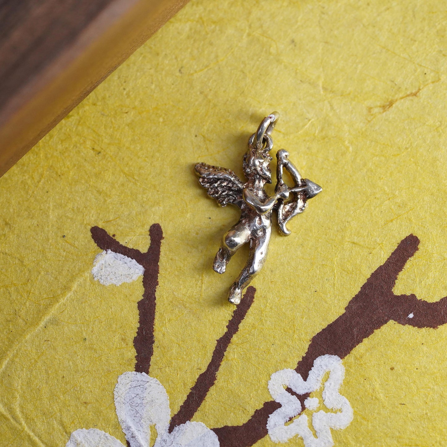 925 Sterling Silver Cupid Pendant Cherub Angel Bow Arrow Charm Love Jewelry